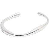 925 Sterling Silver Bracelets Open Adjustable Bangle Bracelet Teardrop Water Drop Cuff Bangles for Women