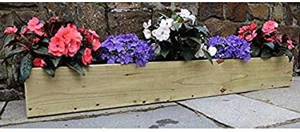Devonshire Wood Handmade Wooden Flower Herb Vegetable Window Box Trough Planter 120 long x 20 wide x 15cm high