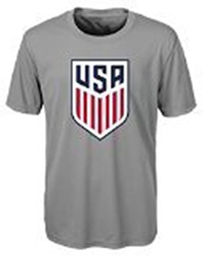 World Cup Soccer United States Boy's Team Logo Short Sleeve Tee, Gray Performance (medium)