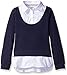 French Toast Girls' Big Long Sleeve 2-fer with Rib, Navy, L (10/12)