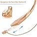 Bluetooth Headphones Rymemo Newest Design Wireless Headset Music Earphones Stereo Earbuds Sports/running Magnetic Neckband Style Shine Like Diamond Surface for Cellphone, Gold