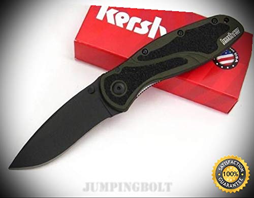 Olive Drab Blur Assisted Straight Folder Pocket Knife 1670OLBLK - Premium Quality Very Sharp EMT EDC