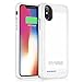 Iphone X/10 Battery Case/JUBOTY 4000mAh Ultra-Slim Protective Portable Charging case for Iphone X 10 Juice Power Bank Battery Charger Case-Build in Magnet (White)