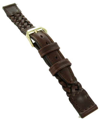 16mm Kreisler Genuine Leather Braided TanBrown Replacement Watch Band Strap BUY 1 GET 1 FREE!