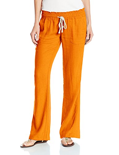 Roxy Junior's Oceanside Elastic Waist Non-Denim Pants, Persimmon, Small