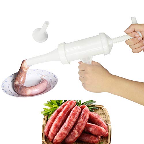 VK Hand Operated Sausage Machine Meat Stuffing Filling Filler Salami Maker Funnels,Mixer Replacement Parts include Sausage Stuffer,Fine Funnel,Rough Funnel