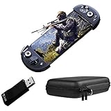 Bounabay Wireless Telescopic Bluetooth Controller Gamepad for Android System with Portable Travel Carry Case,Black