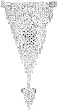 Circle Crystal Bracelet Bangle Slave Chain Link Finger Ring Bracelet Hand Harness 4.33"x4.33"x1.57"