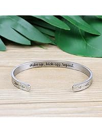 Memgift - Pulsera de regalo de graduación para despertar, repitir, alentar, mejor amigo, joyería para mujeres