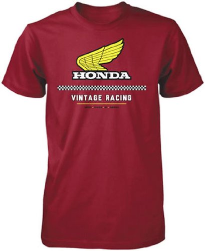Honda Mens Vintage Racing Short-Sleeve Shirts Large Red