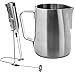 Ozeri Deluxe Milk Frother and 12 oz Frothing Pitcher in Stainless Steel, with Extra Whisk Attachment