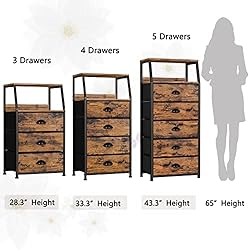 Furnulem Tall 4 Drawers Dresser, Vertical Storage