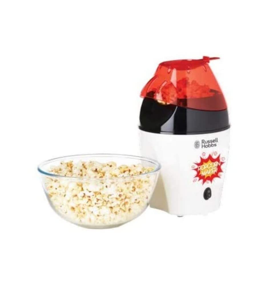 Russell Hobbs Machine À Pop-Corn [Cuisine Saine: Sans Graisse Ni Huile] Fiesta (1200W, Grande Capacité, Facile À Nettoyer, Cuillère De Mesure) Machine À Pop-Corn À Air Chaud 24630-56