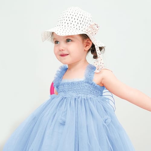 Miipat Dresses for Babies Girls Butterfly Tulle Sleeveless Little Girl Princess Dress Birthday Party Wedding Flowers Girl Dress