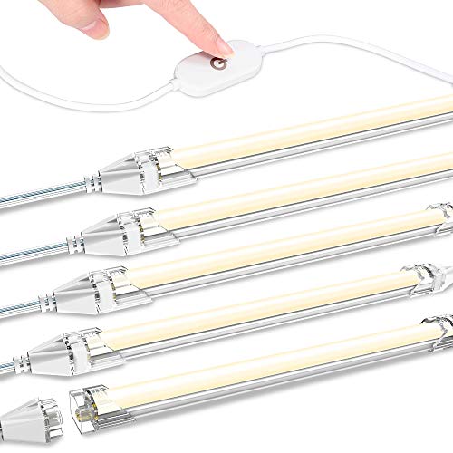LED Under Cabinet Lighting, Dimmable Under Counter Light 105leds 12V 5000K DIY Linkable Light Bars for Kitchen Cabinet, Under Counter, Gun Safe, Shelf, Workbench, Closet Lighting (5 Pack)
