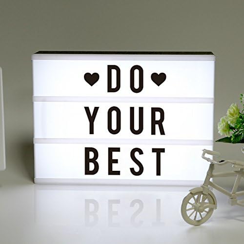 RTjoy Light Up Your Life Cinematic A4 Light Box with 90 Letters Numbers and Symbols