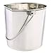 ProSelect Stainless Steel Flat Sided Pails — Durable Pails for Fences, Cages, Crates, or Kennels - 9¾