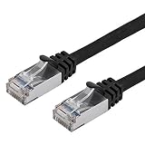 Buhbo 2 ft CAT7 Shielded RJ45 Ethernet Network Snagless Cable 10Gbps 600 MHz, Black