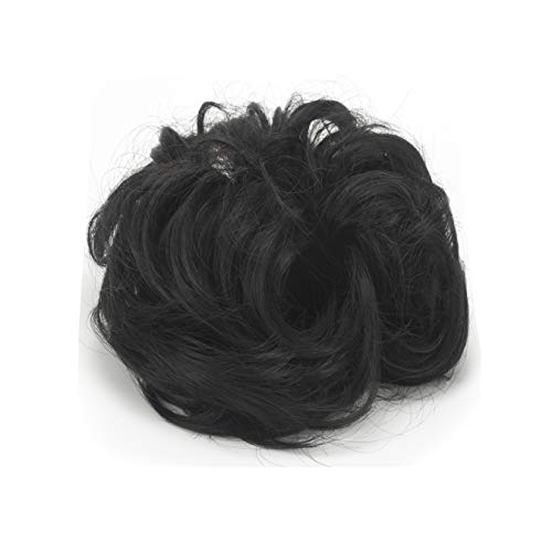 SLLIE Messy Hair Bun Extensions Chignons Hair Hair Scrunchie Scrunchy Updo Hairpiece Natural Black