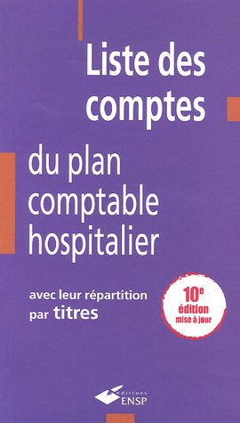 Liste des comptes du plan comptable hospitalier