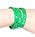 124 St Patricks Day Shamrock Party Favor Set, 12 Rubber Bracelets, 12 Shamrock Bead Necklaces, 100 Shamrock Stickers
