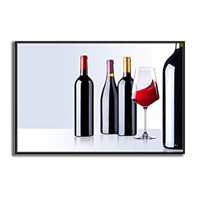 Framed Canvas Wall Art Wine Cups Canvas Prints Home Artwork Decoration for Living Room,Bedroom - 16x24 inches