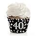 Adult 40th Birthday - Gold - Birthday Party Decorations - Party Cupcake Wrappers - Set of 12