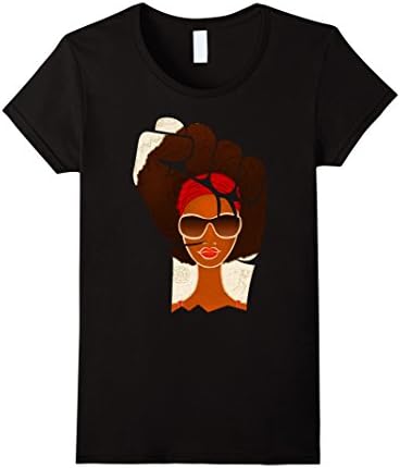 Women's Black Power Rising Fist T-Shirt Small Black