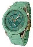 Ladies Geneva Boyfriend Chronograph Link Watch - Mint Green