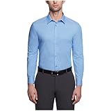 Calvin Klein Men's Non Iron Slim Fit Solid Point Collar Dress Shirt, Mist,  16 Neck 32"-33" Sleeve price in Saudi Arabia | Amazon Saudi Arabia | kanbkam