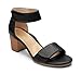 Vionic Women's Solana Block Heels- Ladies Adjustable Heel Sandals with Concealed Orthotic Support Black 8 M US