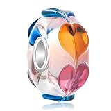 LovelyCharms Hearts Murano Glass 925 Sterling Silver Core Bead Fits European Charm Bracelets