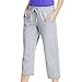 Hanes Premium Womens French Terry Capri with pockets, Grey, 2XL