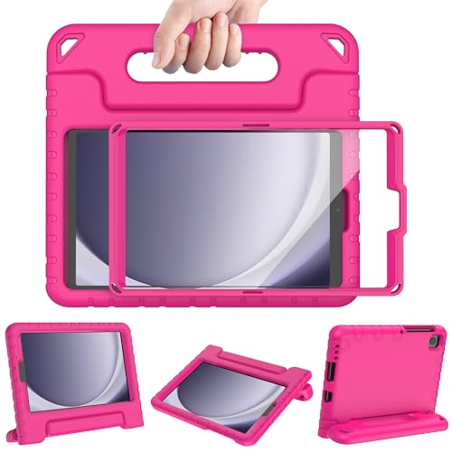 Photo 1 of AVAWO Kids Case for New Samsung Galaxy Tab A9 8.7 Inch 2023 with Built-in Screen Protector&Handle Stand-Shockproof Light Weight EVA Cover for SM-X110/X115/X117 2023&A7 Lite SM-T220/T225/T227, Rose