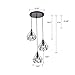 DAYCENT Antique Metal Pendant Lighting Fixtures Rustic Chandeliers Lamps with 3 Lights