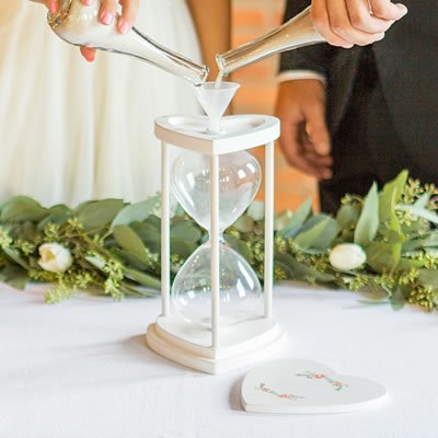 Sands of Time Hourglass Unity Sand Ceremony Candle Alternative (Personalized Floral Set) - Thumbnail 2