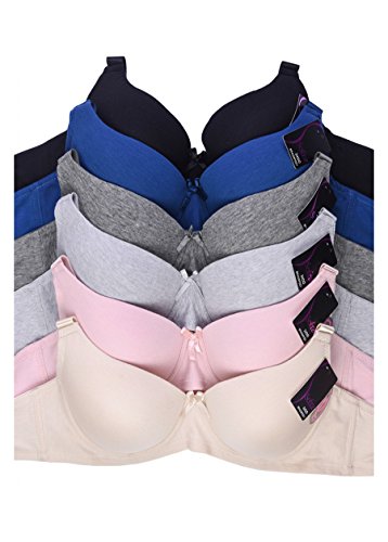White Apparel Women's Basic Plain Bras (Packs of 6) - Various Styles - Thumbnail 7