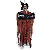 Minelody Voice-Controlled Witch Hanging Ornament, Halloween Festival Ghost Pendant Horror Witch Gift for Party KTV Bar Secret Room