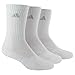 adidas Women's Cushioned Retro Crew Socks (3-Pair), White/White, Medium, (Shoe Size 5-10)