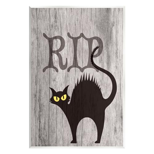 Stupell Industries RIP Halloween Cat Wall Plaque Art by Lil' Rue