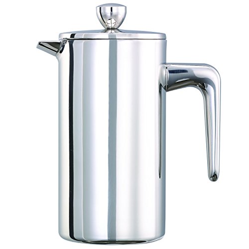 Service Ideas PDWSA350PS Double Wall Coffee Press, Stainless Steel, Polished, 12 oz.