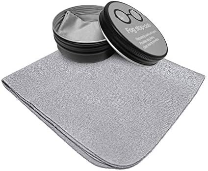 Glasses Anti-Fog Cloth (Approx. 600 Repeats, 24 Hours of Effect, Storage Can), Can Be Used Repeatedly, Anti-Fog, Durable, Eyeglass Cleaner, Anti-Fog, Compatible with Smartphones, Goggles, Sunglasses, Camera Lenses – 1 x Gray