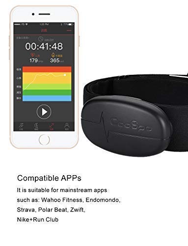 CooSpo Heart Rate Monitor Strap Chest Belt Sensor Support Bluetooth 4.0 and ANT+ IP67 Waterproof Compatible with Wahoo Strava Zwift