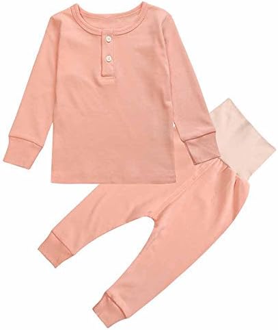 Kids Toddler Boys Girls Pajamas 2 Piece Pjs Top and Pants Set 100% Cotton Sleepwear 2T-6T Yellow