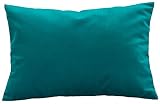 TangDepot Solid Velvet Throw Pillow Cover/Euro Sham/Cushion Sham, Super Luxury Soft Pillow Cases, Many Color & Size Options - (12"x18", Teal)