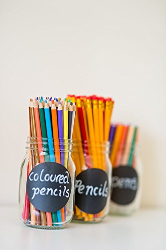 image for Well Tile Chalkboard Labels Pack of 72 Round Chalkboard Mason Jar Lid 