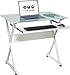 OneSpace Ultramodern Glass Computer Desk, White