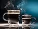 Double Wall Insulated Glass Coffee Mugs Set of 2 with Large 14oz and Small 4.5oz. With Handles for Espresso, Tea, Cappuccino, Hot Chocolate. Durable, Safe, Professionally Packed