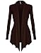 DRSKIN Women's Open - Front Long Sleeve Knit Cardigan (Cardigan Brown, XL)