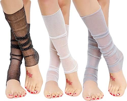 Santwo Women Winter Warm Crochet Knitted Boot Cuff Sock Short Leg Warmer 3 Pairs